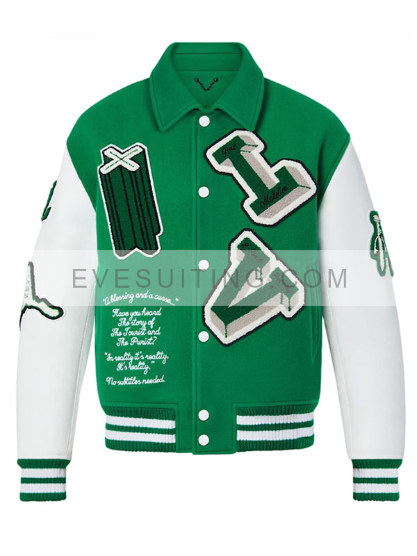 FW22 Louis Vuitton Green Varsity Jacket