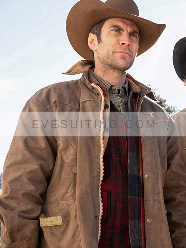 Jamie Dutton Yellowstone Brown Leather Jacket