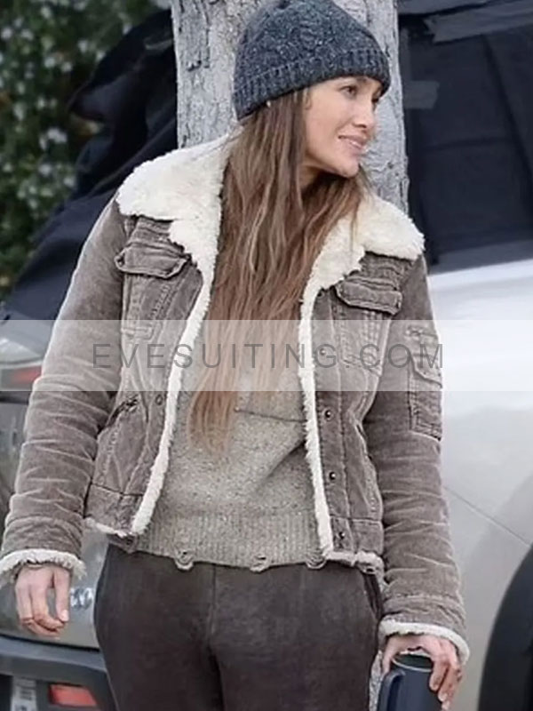 Jennifer Lopez The Mother 2023 Shearling Brown Jacket