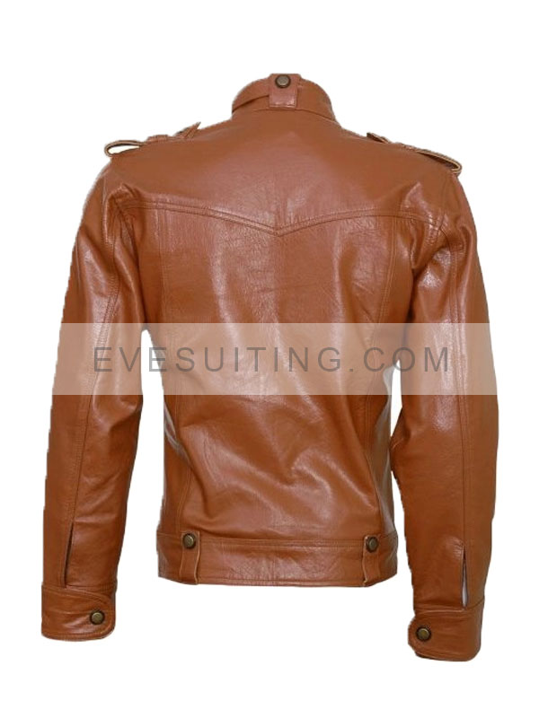Men's Tan Brown Winterwear Leather Jacket