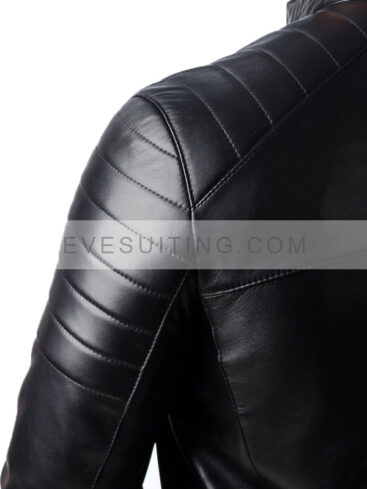 Motorcycle Leather Black Jacket