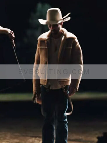 Ryan Bingham Yellowstone S04 Walker Shearling Sheepskin Leather Jacket