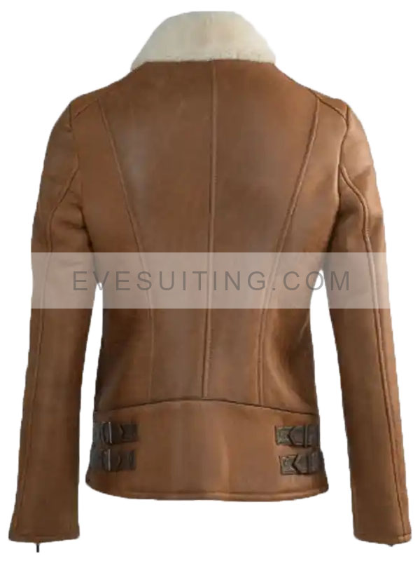 Sheepskin Shearling B3 Aviator Leather Jacket For Men's