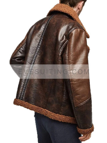 WWE Dean Ambrose Shearling Dark Brown Leather Jacket