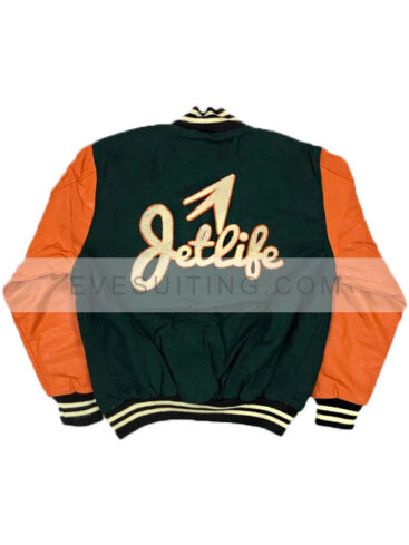 Jet Life Varsity Green & Orange Jacket