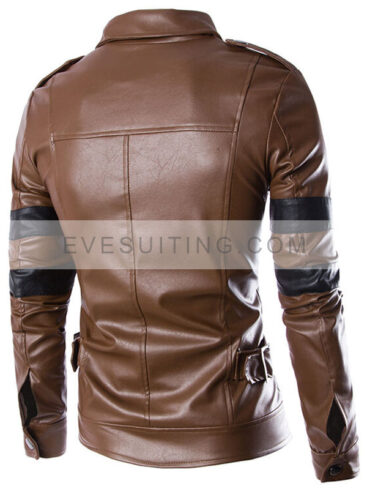 Resident Evil 6 Leon Scott Kennedy Black & Brown Leather Jacket