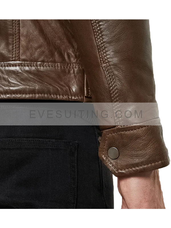 Leather Hooded Jacket For Men's