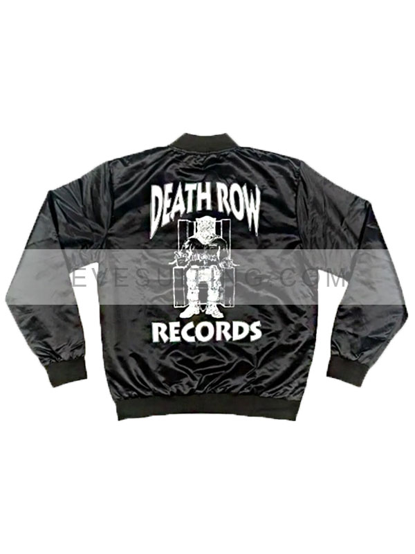 Death Row Records Black Bomber Satin Jacket For Men's