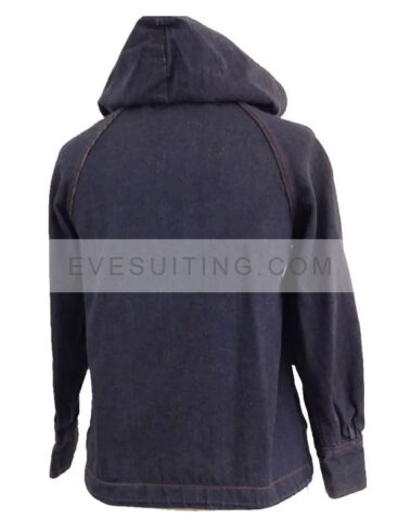 Gaten Matarazzo Stranger Things Dustin Henderson Denim Blue Jacket With Hood