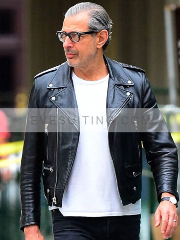 Jeff Goldblum Jurassic World Dominion Black Leather Jacket