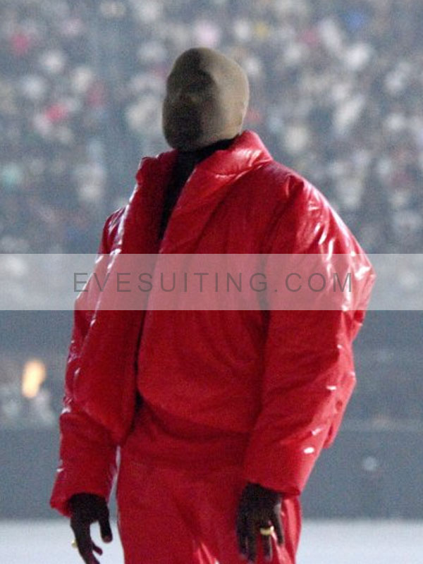 Kanye West Yeezy Gap Round Red, Black And Blue Polyester Jacket