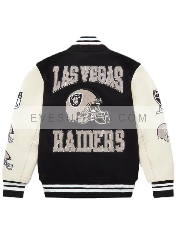Las Vegas Raiders OVO Varsity Black Wool Jacket