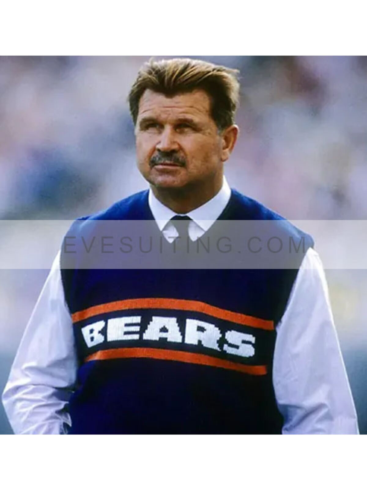 Mike Ditka Sweater  Winter's Trending Bears Blue Sweater