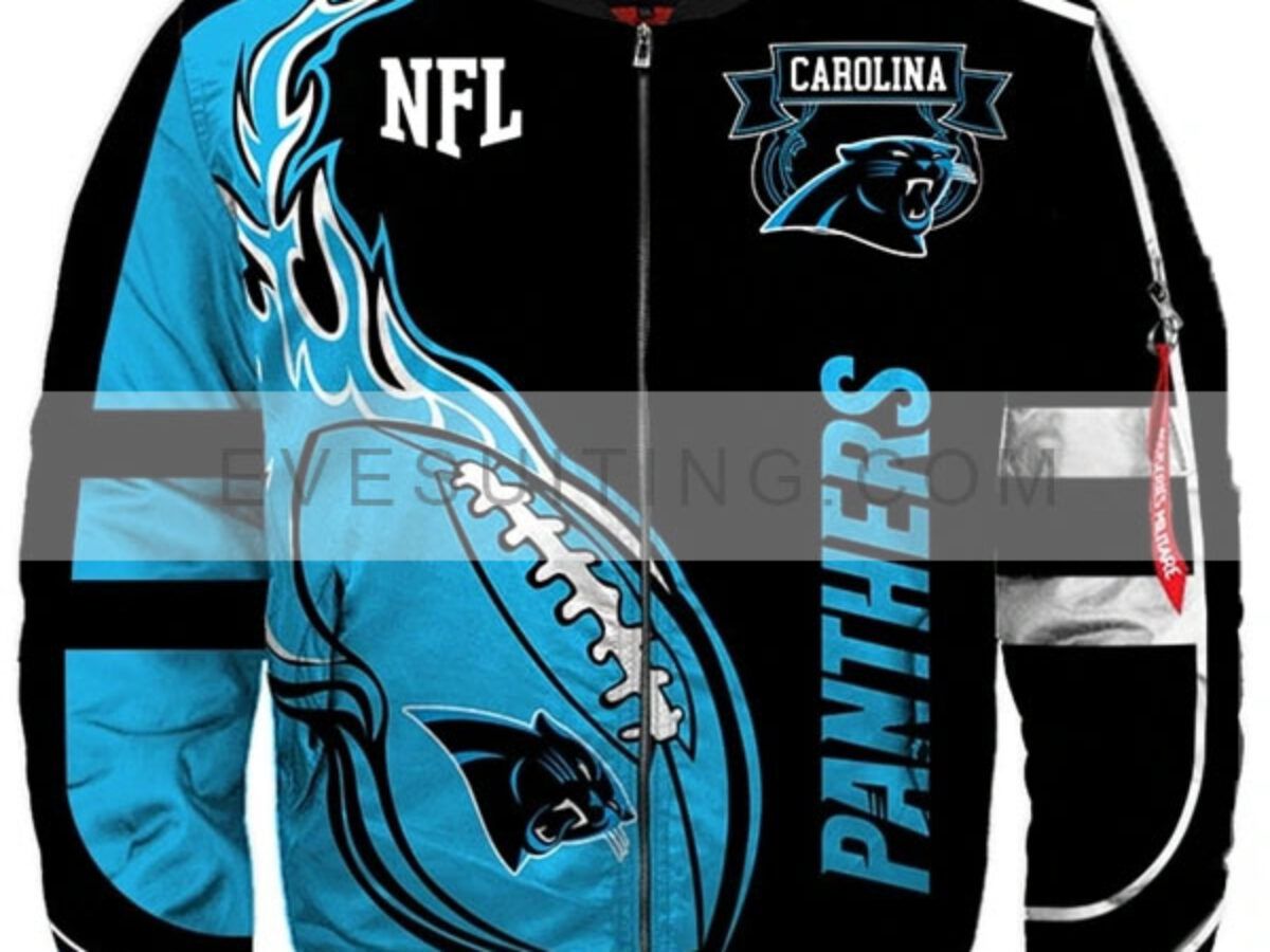 Carolina Panthers Jacket  NFL Black & Blue Bomber Jacket