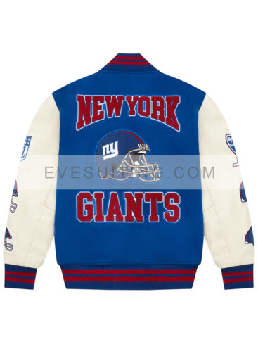 New York Giants OVO Blue And White Varsity Jacket