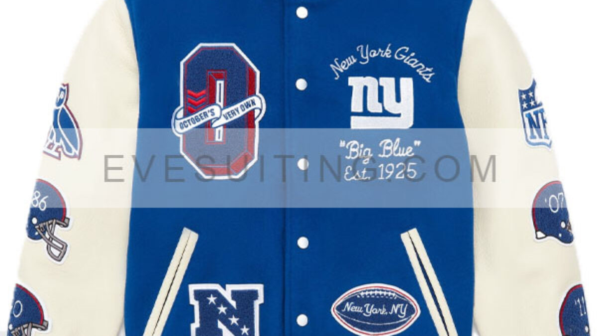 Blue and White New York NY Giants Varsity Jacket - HJacket