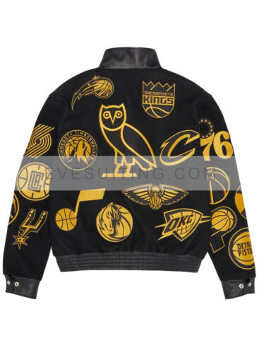 OVO NBA Jeff Hamilton Team Icons Black And Golden Jacket