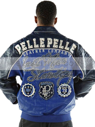 Pelle Pelle Last Man Standing Blue And Black Leather Jacket 