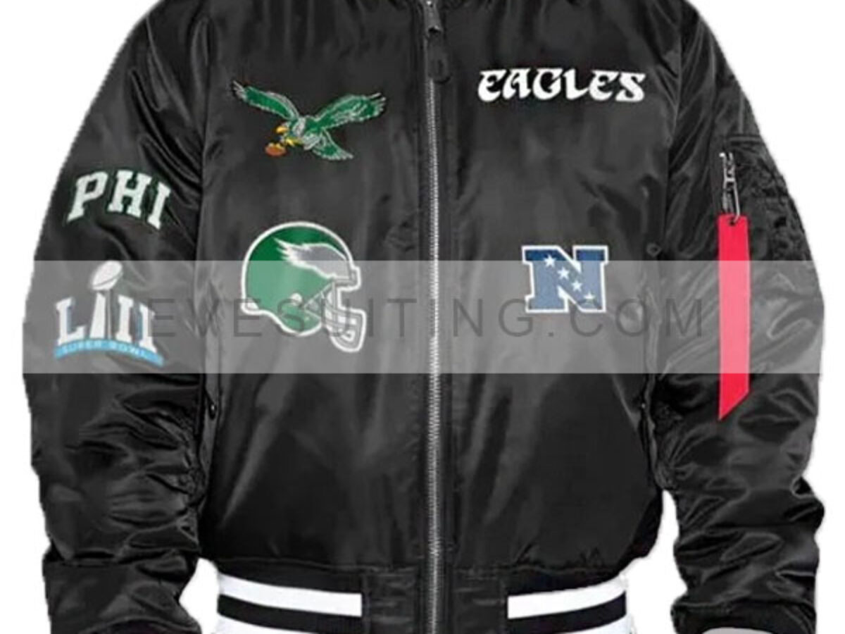 Starter Satin Varsity Philadelphia Eagles Green and Black Jacket - Jackets  Expert