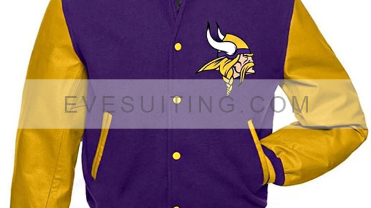 Purple And Yellow Minnesota Vikings Varsity Jacket - Eve Suiting