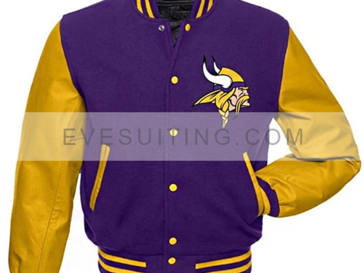 Minnesota Vikings Purple and Yellow Letterman Jacket