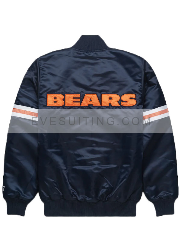 Starter Chicago Bears Blue Bomber Satin Jacket