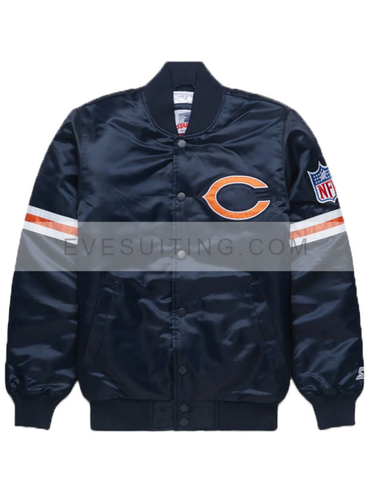 Chicago Bears Navy Striped Vintage Starter Jacket