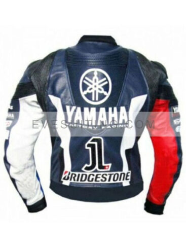 Yamaha Petronas Motorcycle Blue Leather Jacket