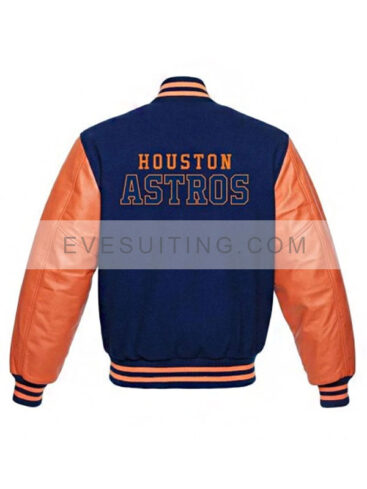 Blue And Orange Huston Astros Letterman Varsity Jacket