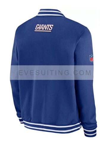 Blue New York Giants Sideline Coaches Bomber Jacket