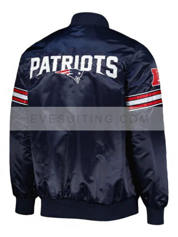 New England Patriots Varsity Starter Navy Blue Satin Jacket