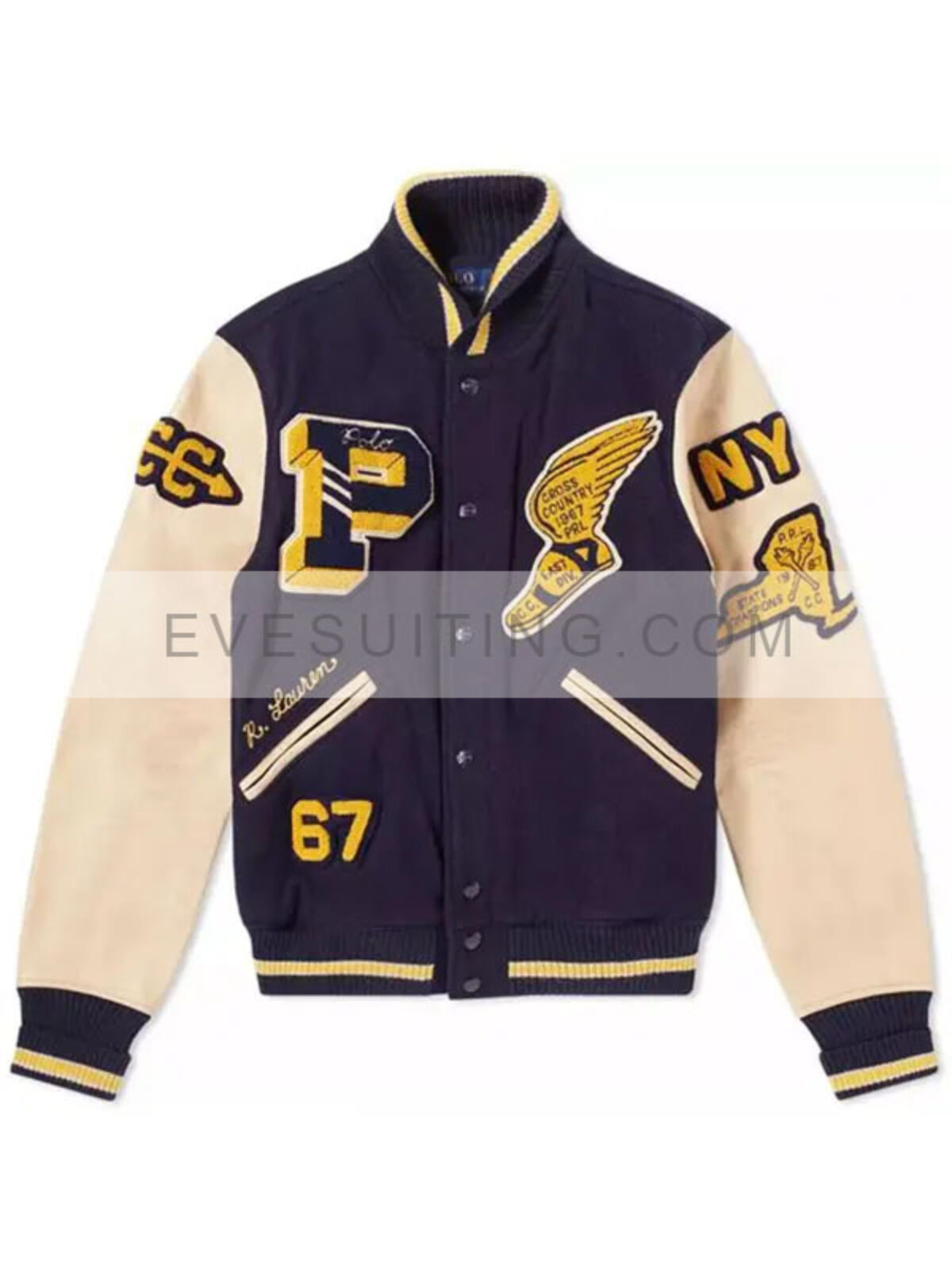 Ralph Lauren Men's The Iconic Letterman Jacket - Size S in Polo Black