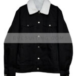 Shearling Black Denim Jacket