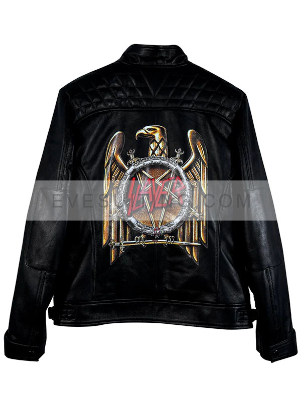 Slayer Black Leather Jacket For Men's