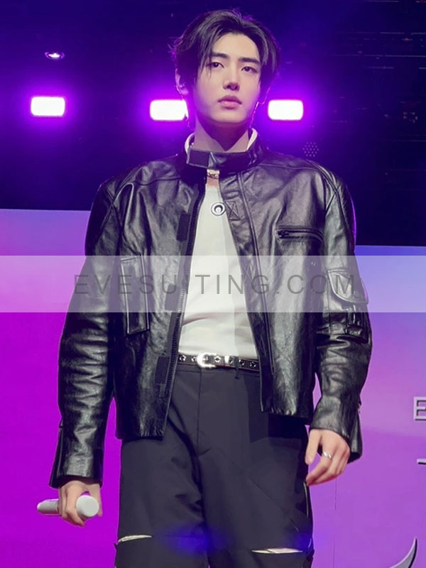 Sunghoon Biker Leather Jacket