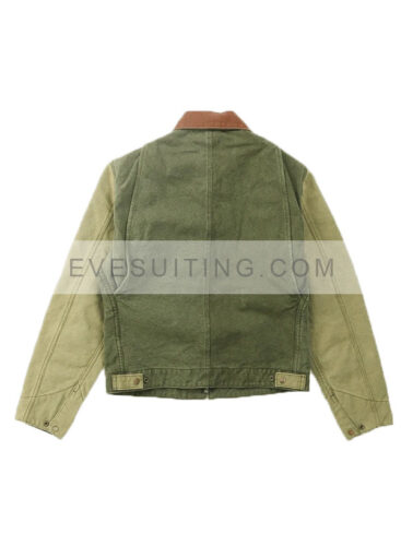 Unisex Patina Work Cotton Fabric Green Jacket