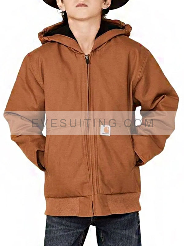 Carhartt Boys Cotton Hooded Brown Active Jacket