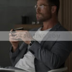 Chris Hemsworth Escape From Spiderhead Grey Blazer