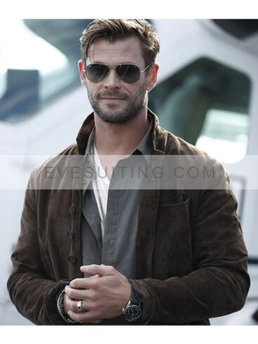 Chris Hemsworth Spiderhead Suede Leather Jacket