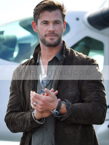 Chris Hemsworth Spiderhead Suede Leather Jacket