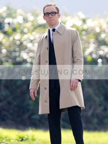 Joe Cole Tv Show The Ipcress File 2022 Harry Palmer Cotton Beige Mid-Length Coat