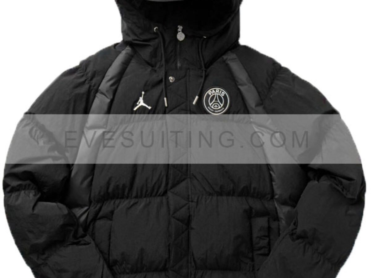 Black Puffer Jordan x Paris Saint Germain Jacket - Eve Suiting