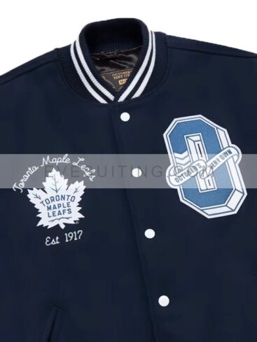 Men's Toronto Maple Leafs OVO Blue Varsity Jacket