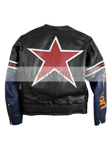 Motorcycle Racing Vanson Star Black, Red And Blue Leather Jacket - Recreation