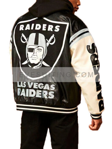 NFL Oversized Las Vegas Raiders Leather Jacket