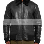 NN07 Rowan Trimmed Black Leather Jacket