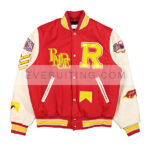 Rhude Bull Market Red And White Bomber Jacket