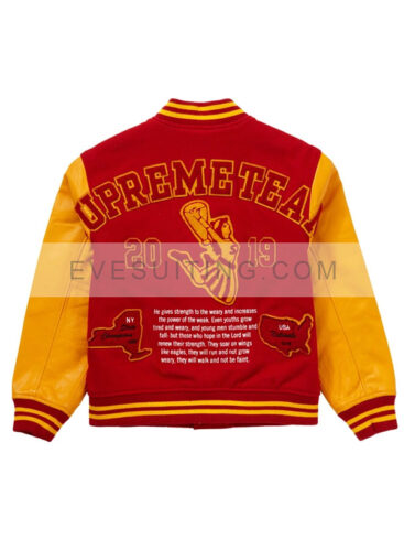 Supreme Team Wool Varsity Red And Yellow Jacket – Recreation