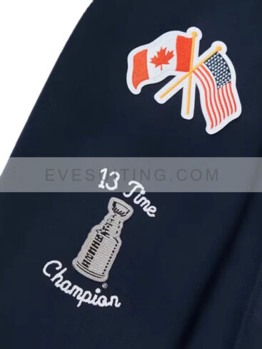 Toronto Maple Leafs OVO Blue Full-Snap Varsity Jacket