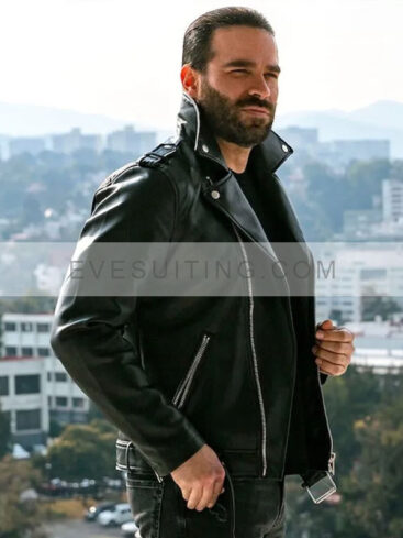 Alejandro Nones Tv Series Who Killed Sara Rodolfo Lazcano Black Leather Jacket